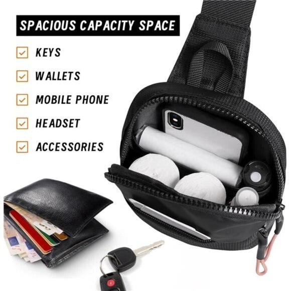Chest Mini Sling Bag Waterproof Crossbody Bag Lightweight Casual Phone Bag - Picture 2 of 6